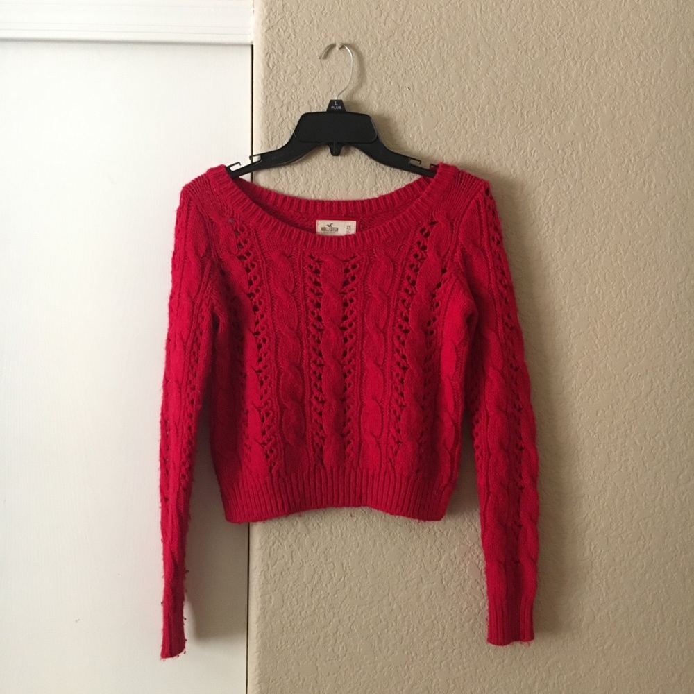 Red knit sweater